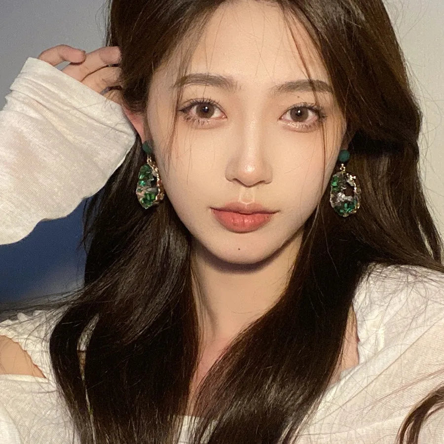 Vintage Emerald Drop Earrings