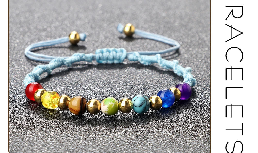 7 Chakra Gemstone Bracelet For Balance Unisex
