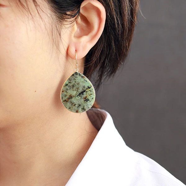 African Turquoise Dangle Earrings