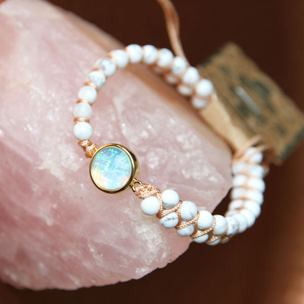 Howlite Opal Charm Bracelet