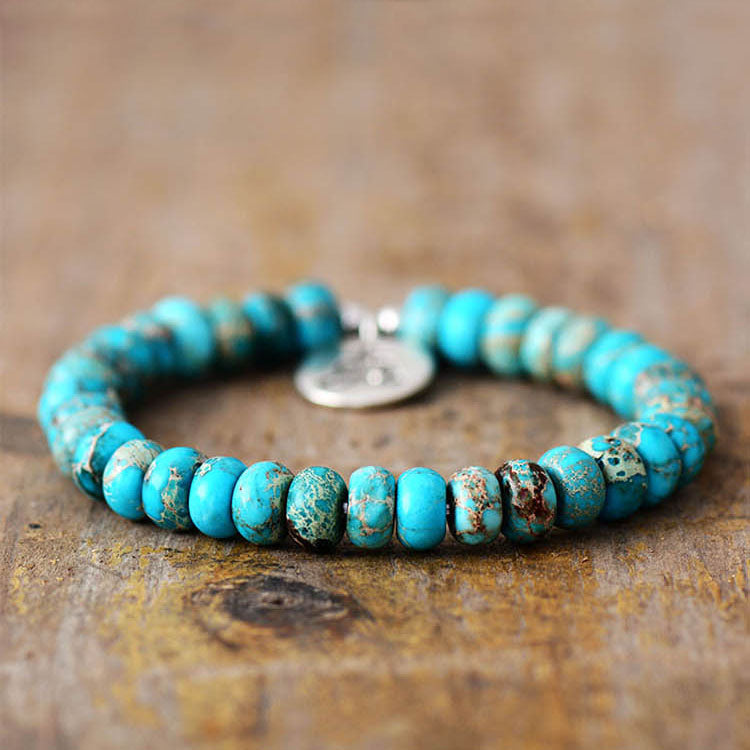 Imperial Jasper Turquoise Buddha Bracelet