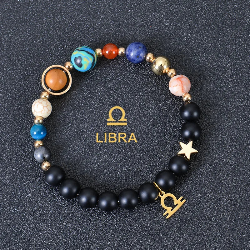 Handcrafted Natural Crystal Zodiac Bracelet For Women