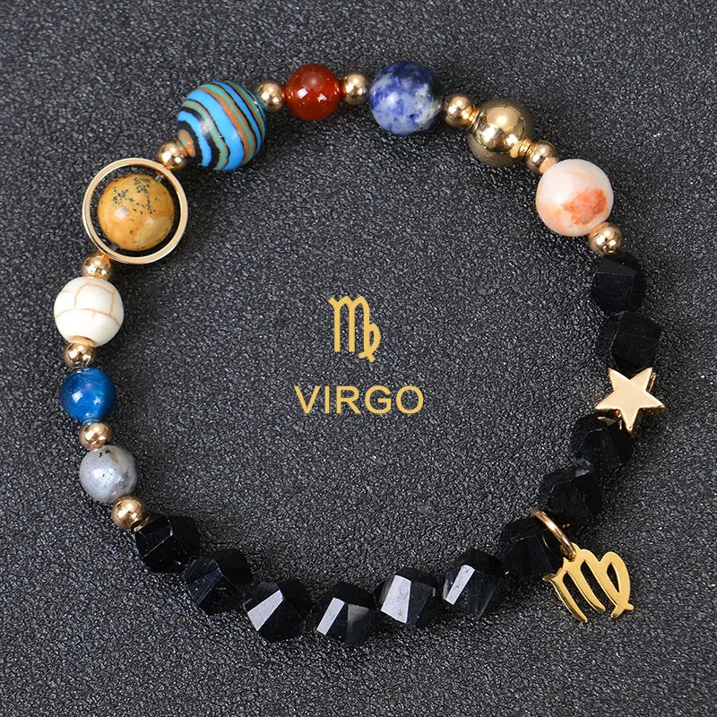 Handcrafted Natural Crystal Zodiac Bracelet For Women