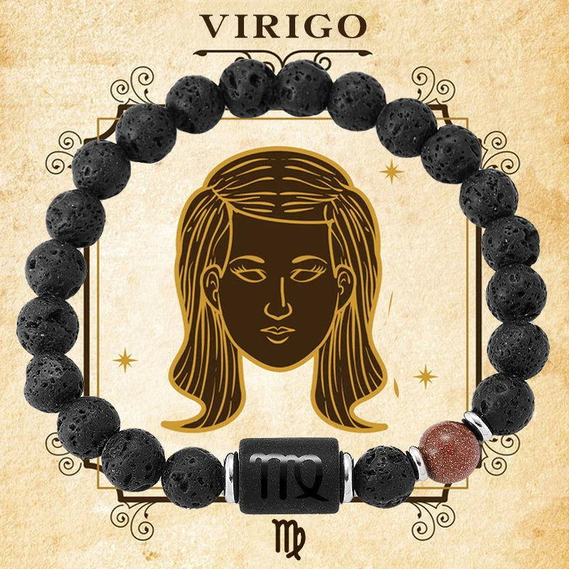 12 Zodiac Signs Natural Gemstone Bracelets For Friendship