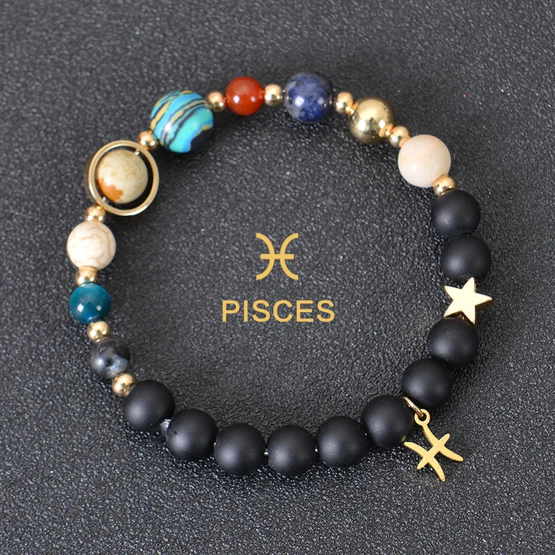 Handcrafted Natural Crystal Zodiac Bracelet For Women