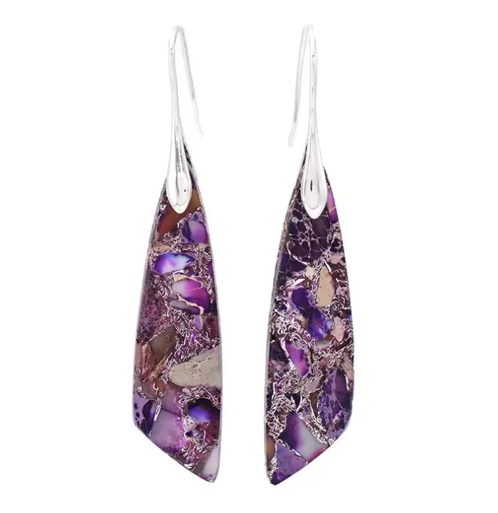 Boho Teardrop Coloured Stone Earrings