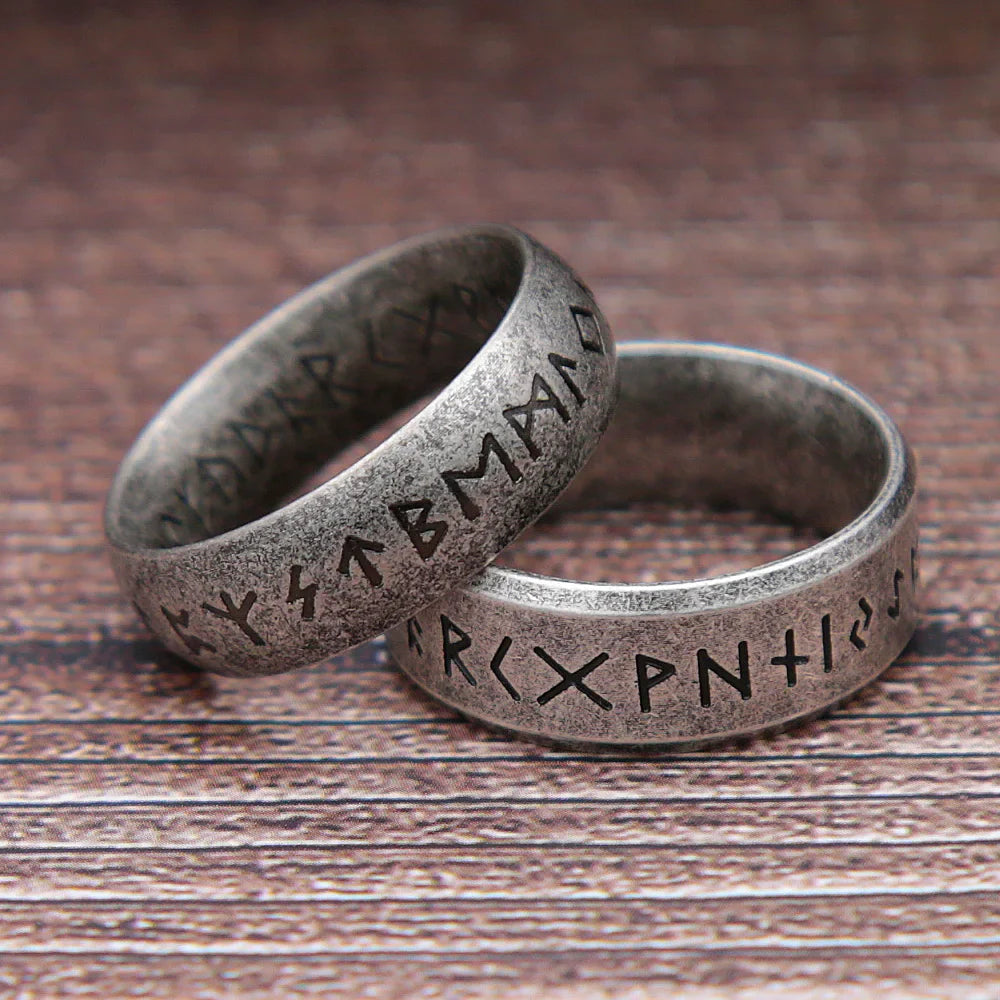 Retro Viking Rune Ring Unisex 316L Stainless Steel Odin