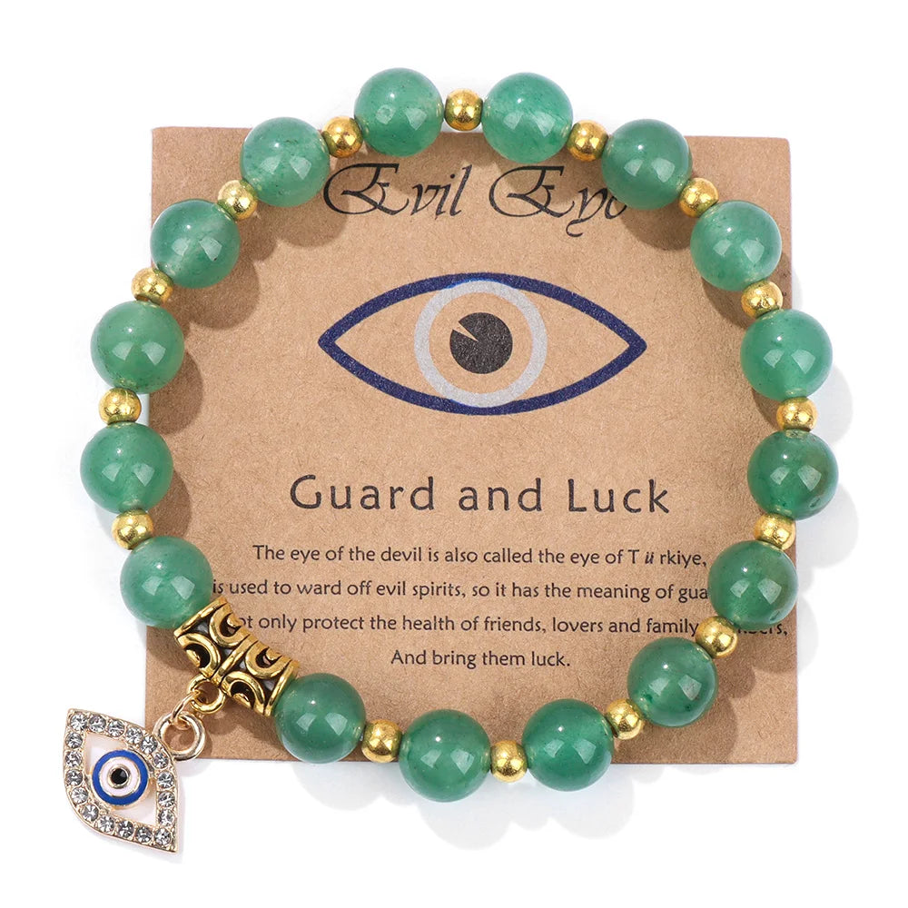 Natural Evil Eye Beads Bracelet Protection Gift For Women