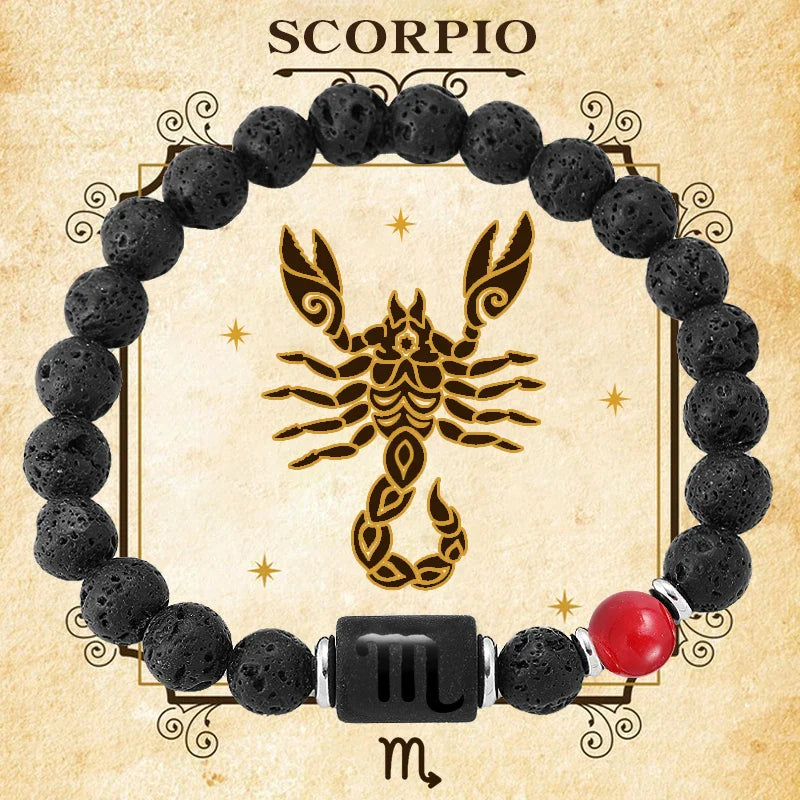 12 Zodiac Signs Natural Gemstone Bracelets For Friendship