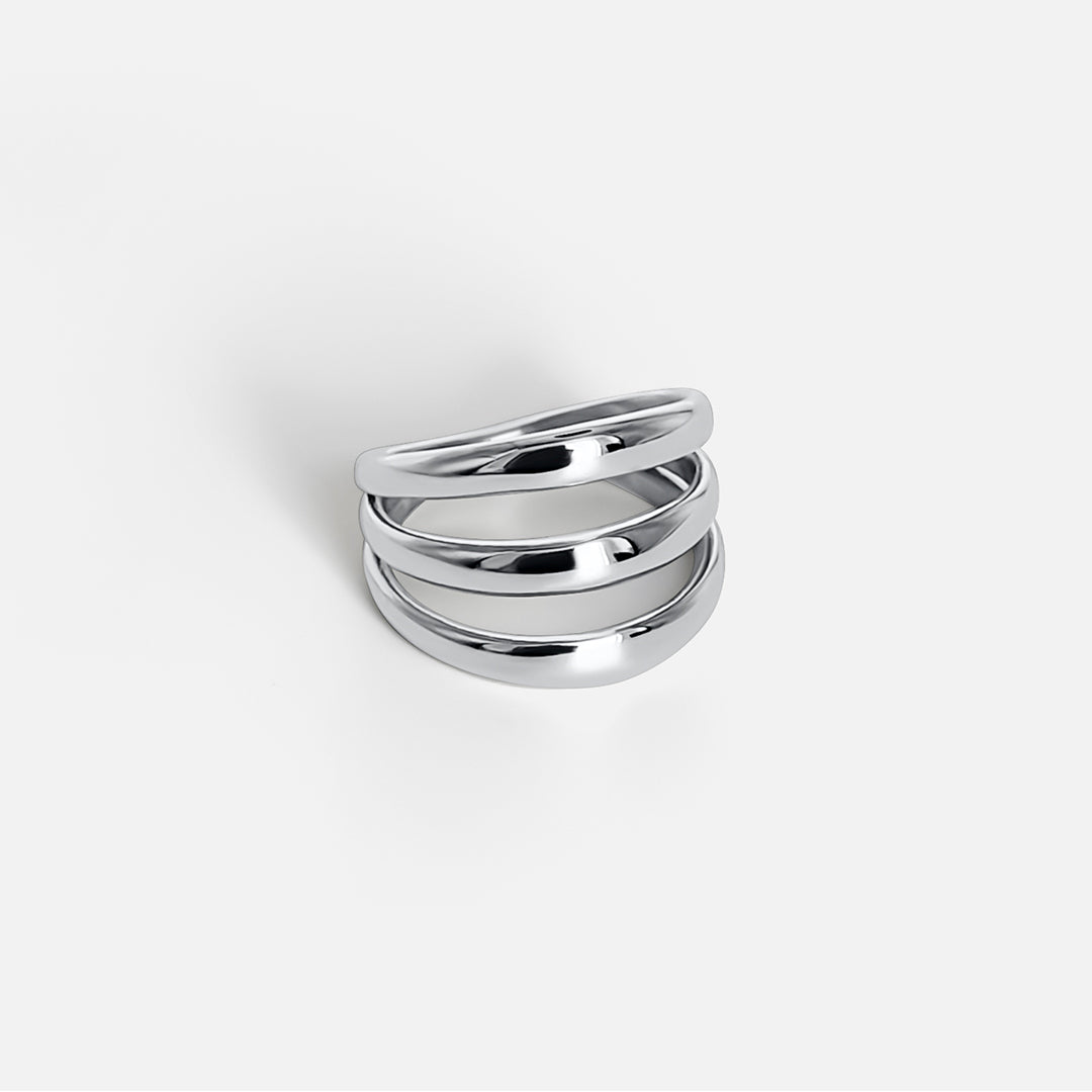 TRIPLE LAYER RING - SILVER