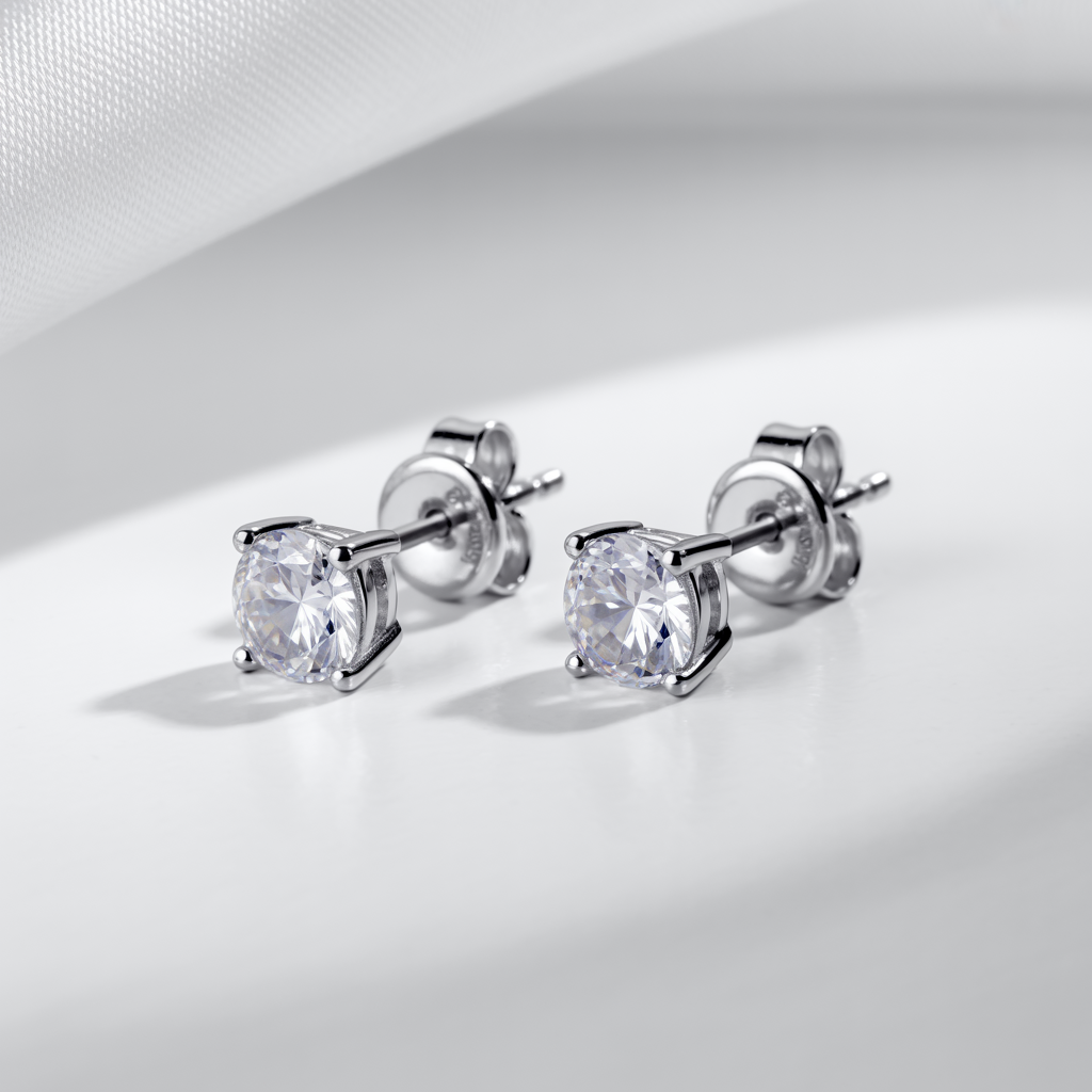 Pure Sparkle, Everyday Elegance Diamond-Style Stud Earrings