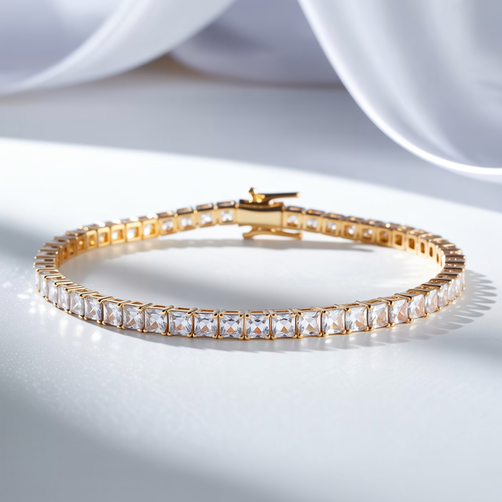 Modern Brilliance, Timeless Luxury Princess Cut Tennis Bracelet