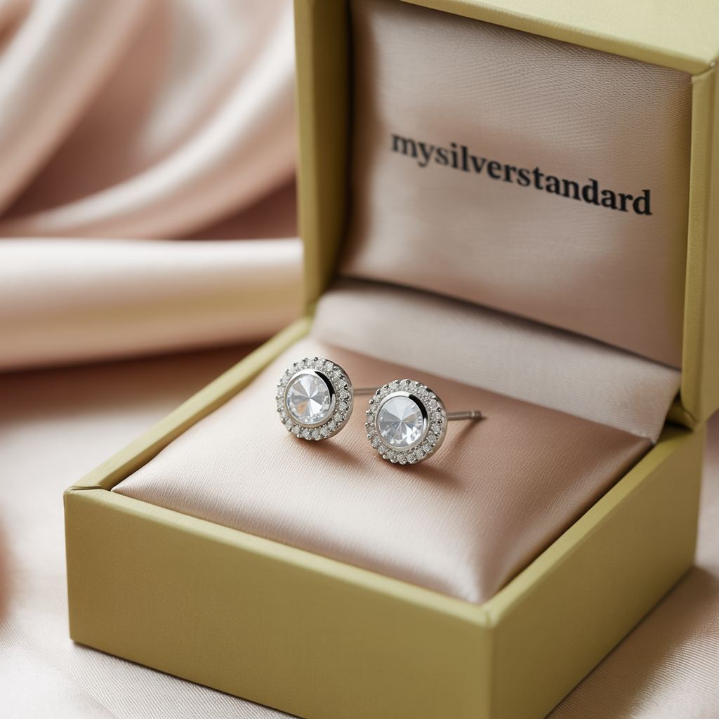 Maximum Sparkle, Timeless Glamour Halo Stud Earrings