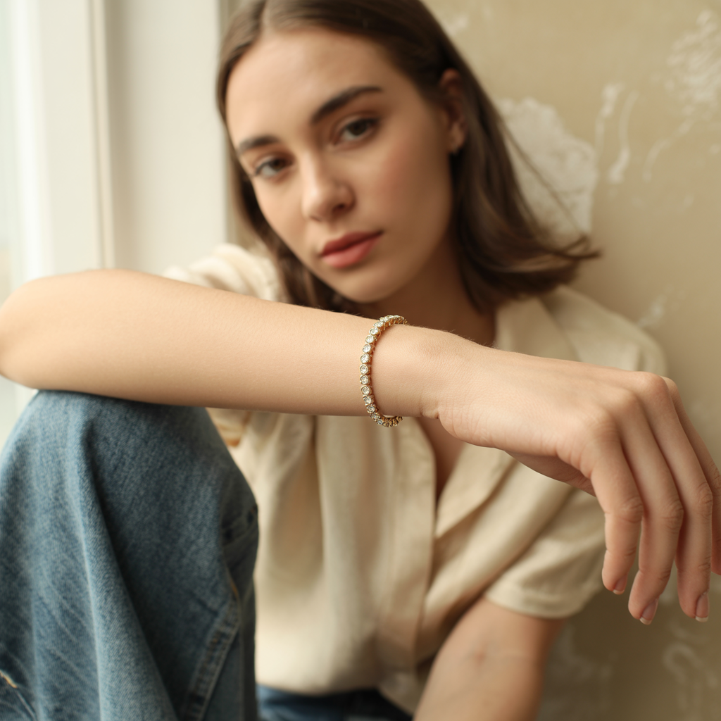 Timeless Brilliance Round Cut Tennis Bracelet