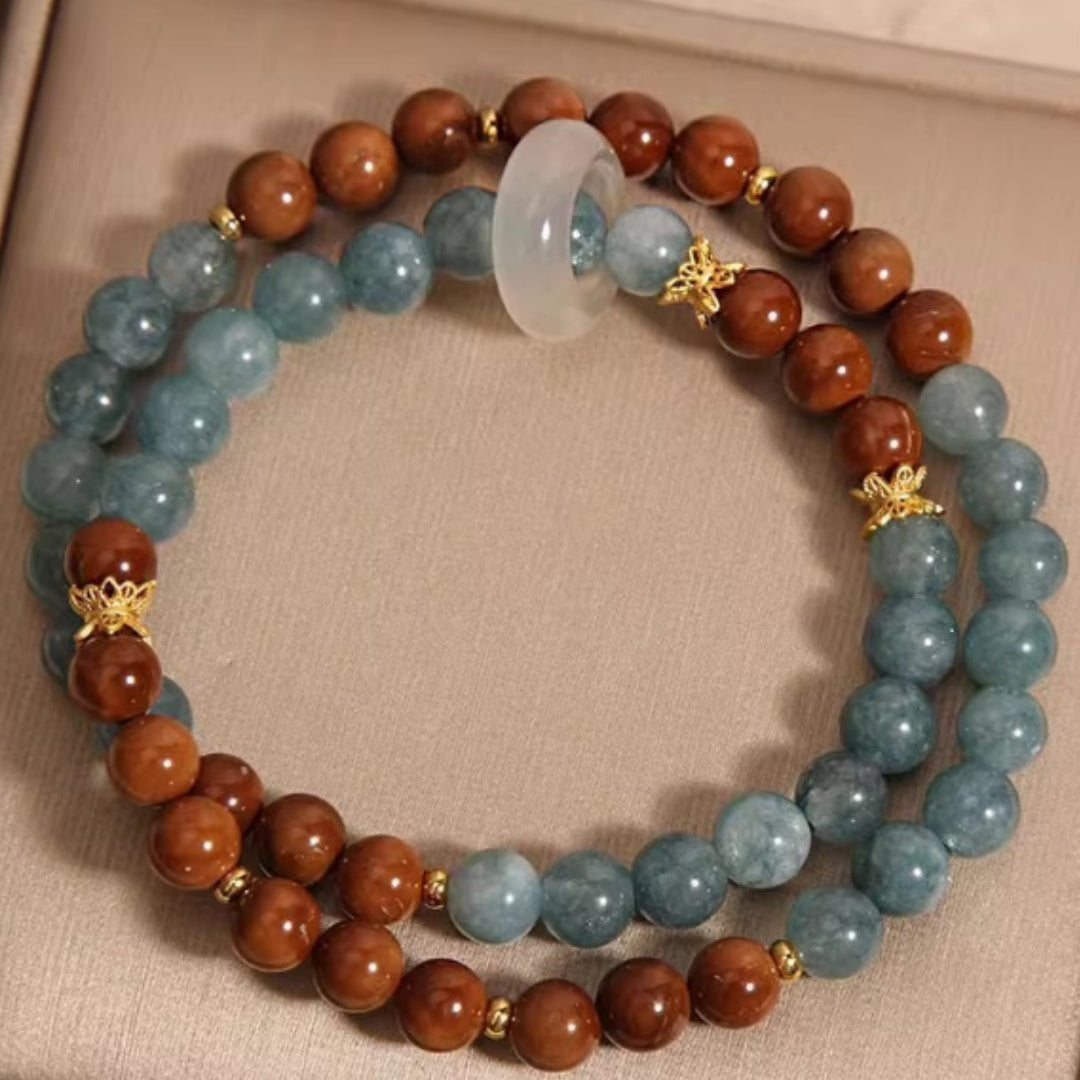 Blue Water Jade Calming Handcrafted Bracelet For Women