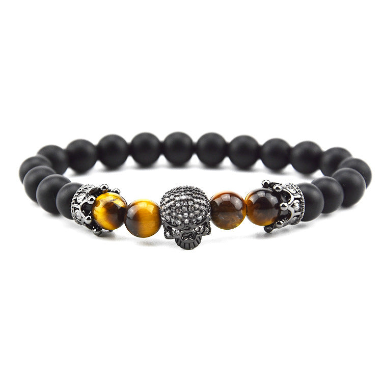 Volcanic Rock Beaded Crown Zircon Bracelet Exclusive