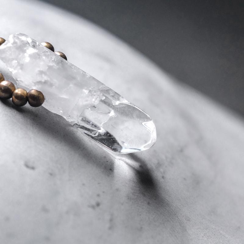 Ethnic Style Black Crystal Bracelet White Tassel For Men