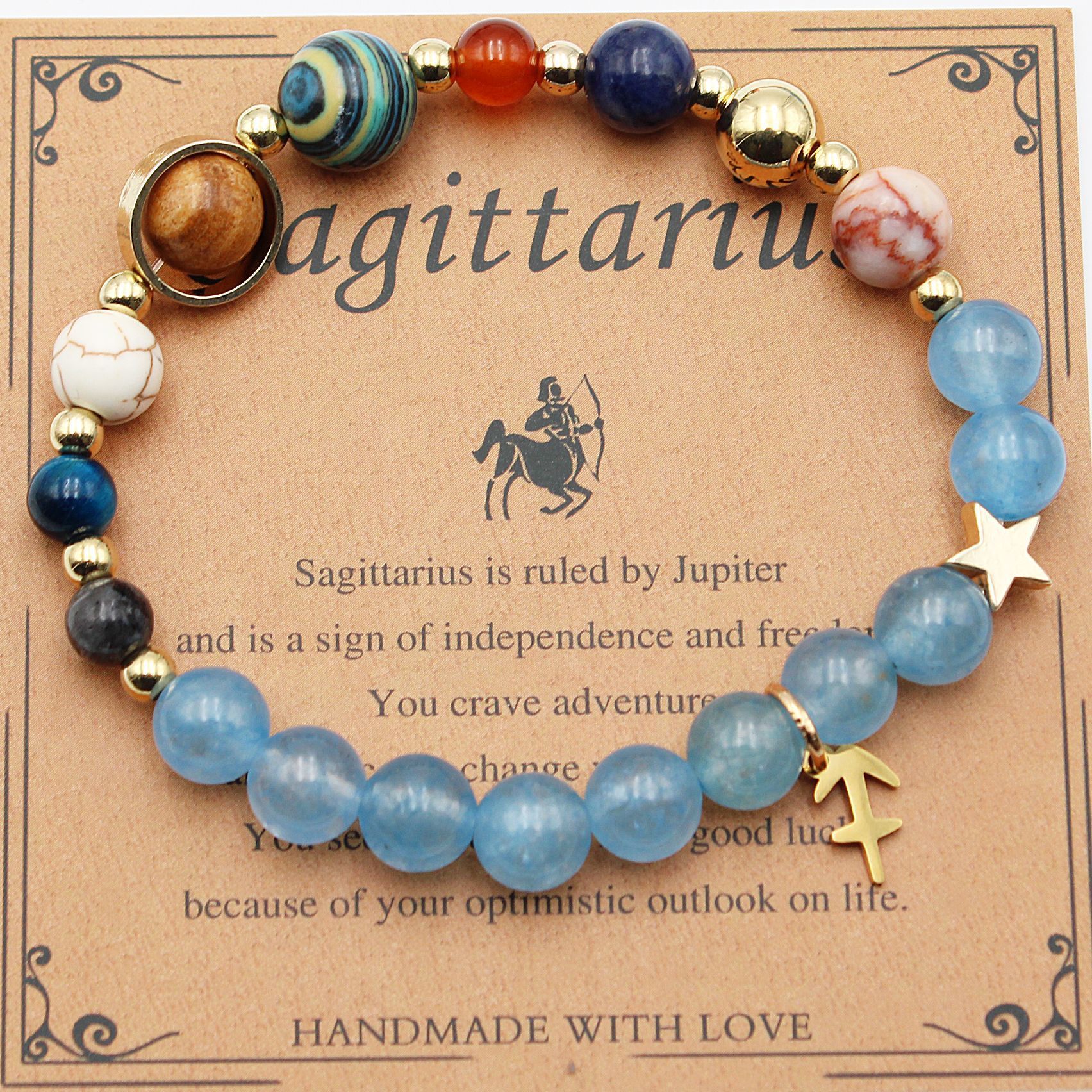 Twelve Constellations Natural Stone Bracelet Zodiac Edition