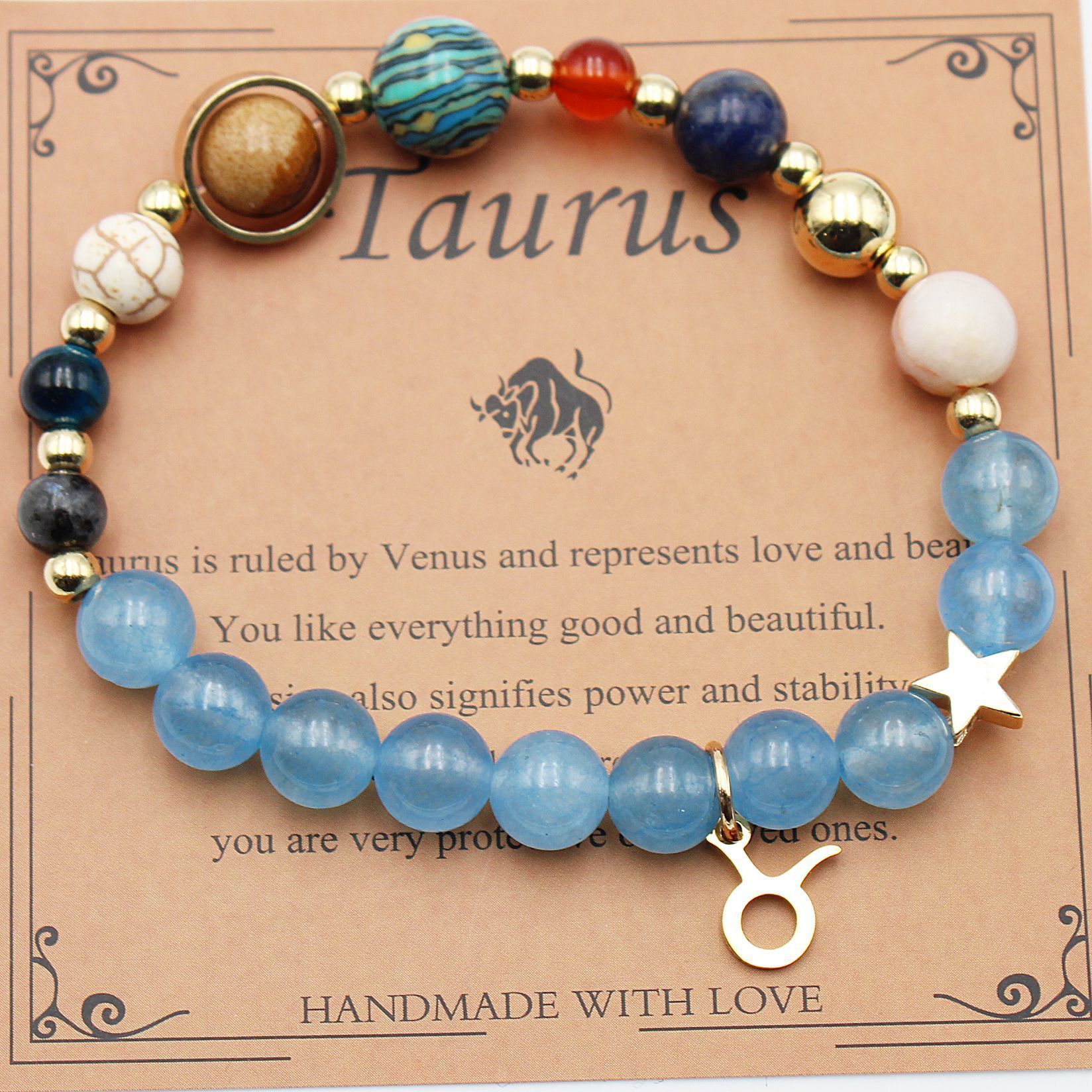 Twelve Constellations Natural Stone Bracelet Zodiac Edition