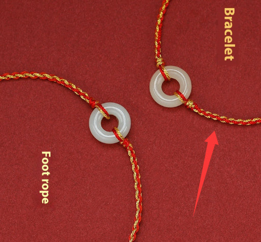 Red Rope Anklet Birth Year Tiger Year Braided Wave Bracelet