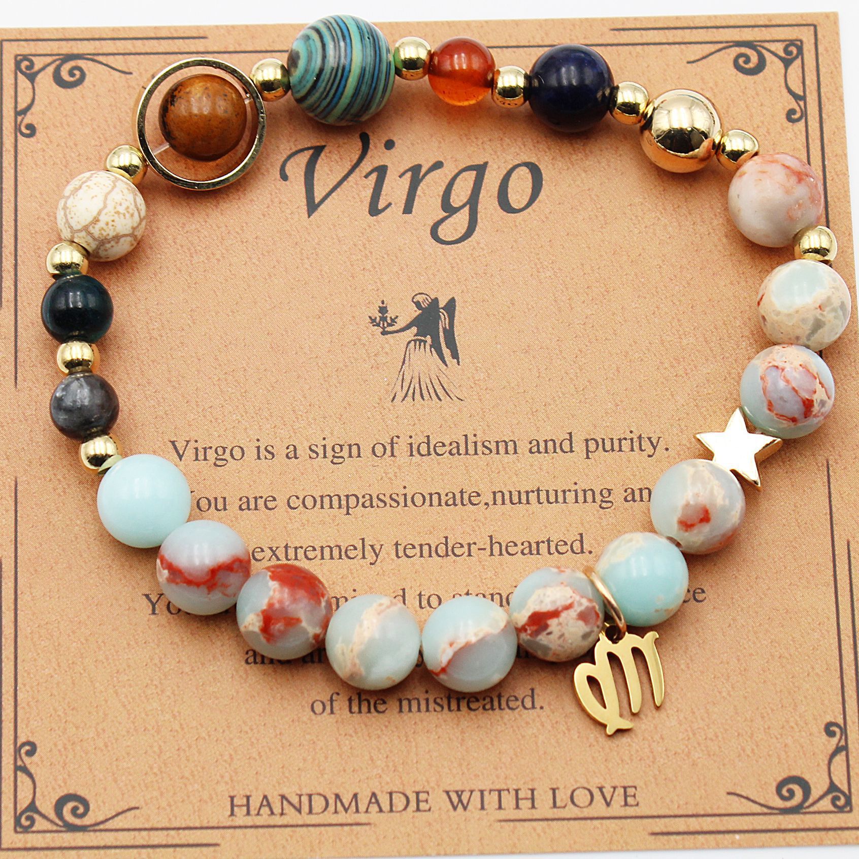 Twelve Constellations Natural Stone Bracelet Zodiac Edition
