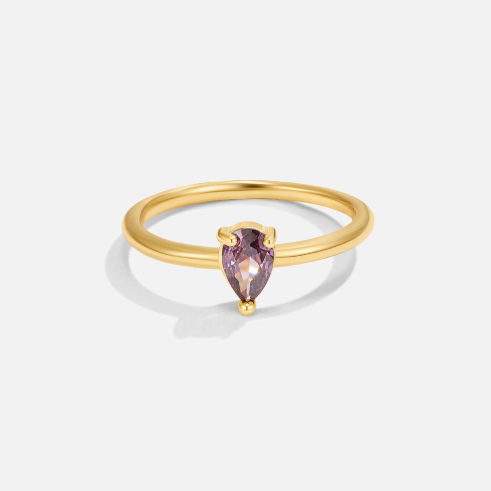 Birthstone Teardrop Ring