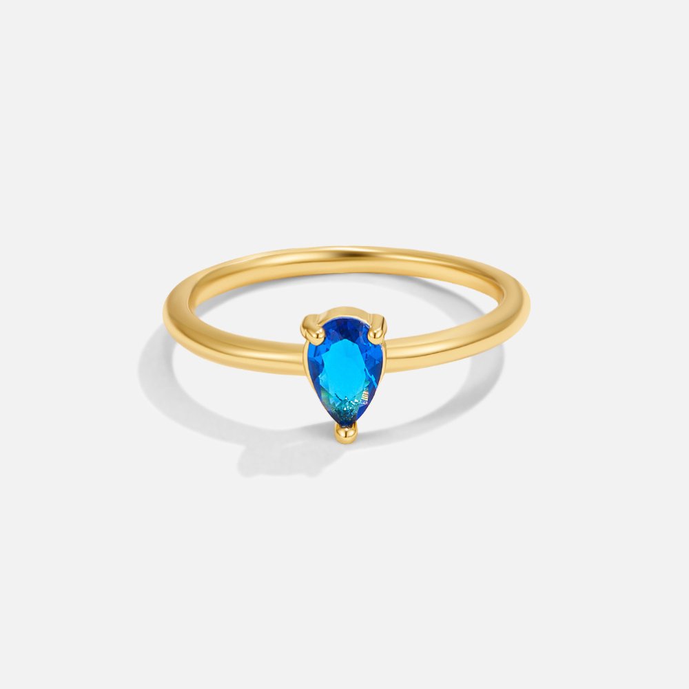 Birthstone Teardrop Ring