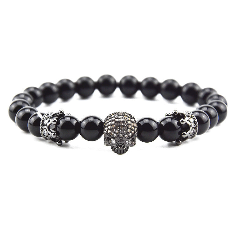 Volcanic Rock Beaded Crown Zircon Bracelet Exclusive