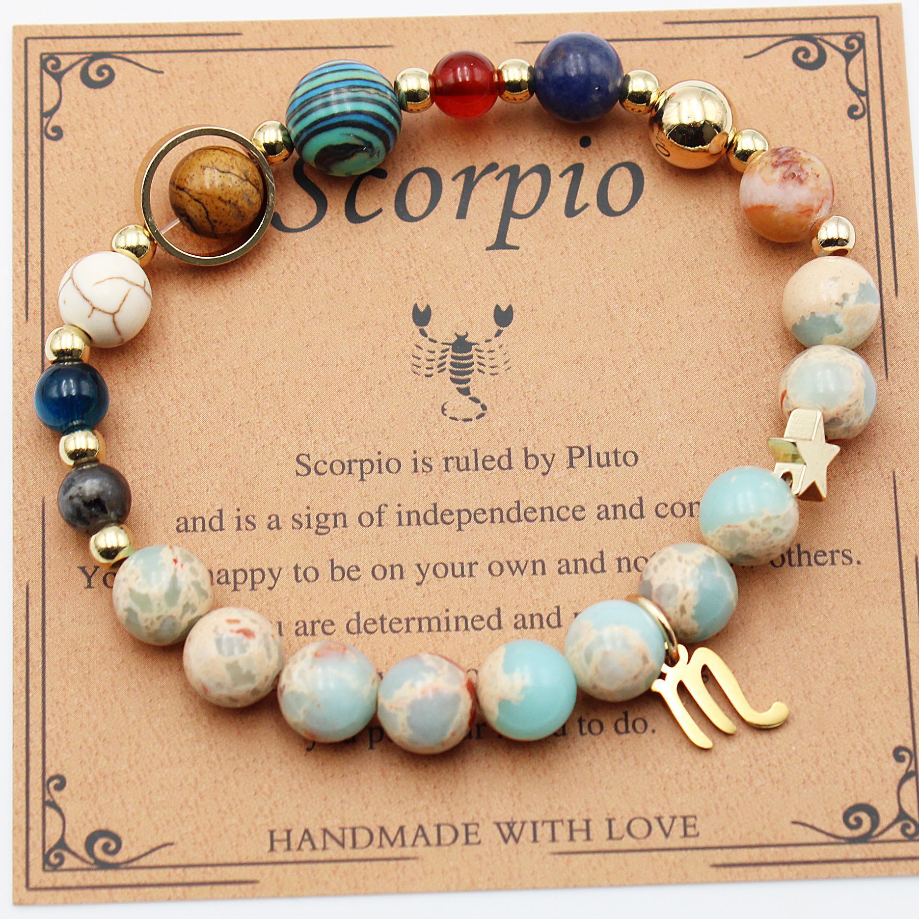 Twelve Constellations Natural Stone Bracelet Zodiac Edition