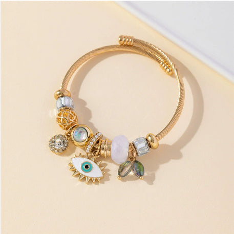 Unisex Beaded Bracelet Stainless Steel Copper Alloy Bear