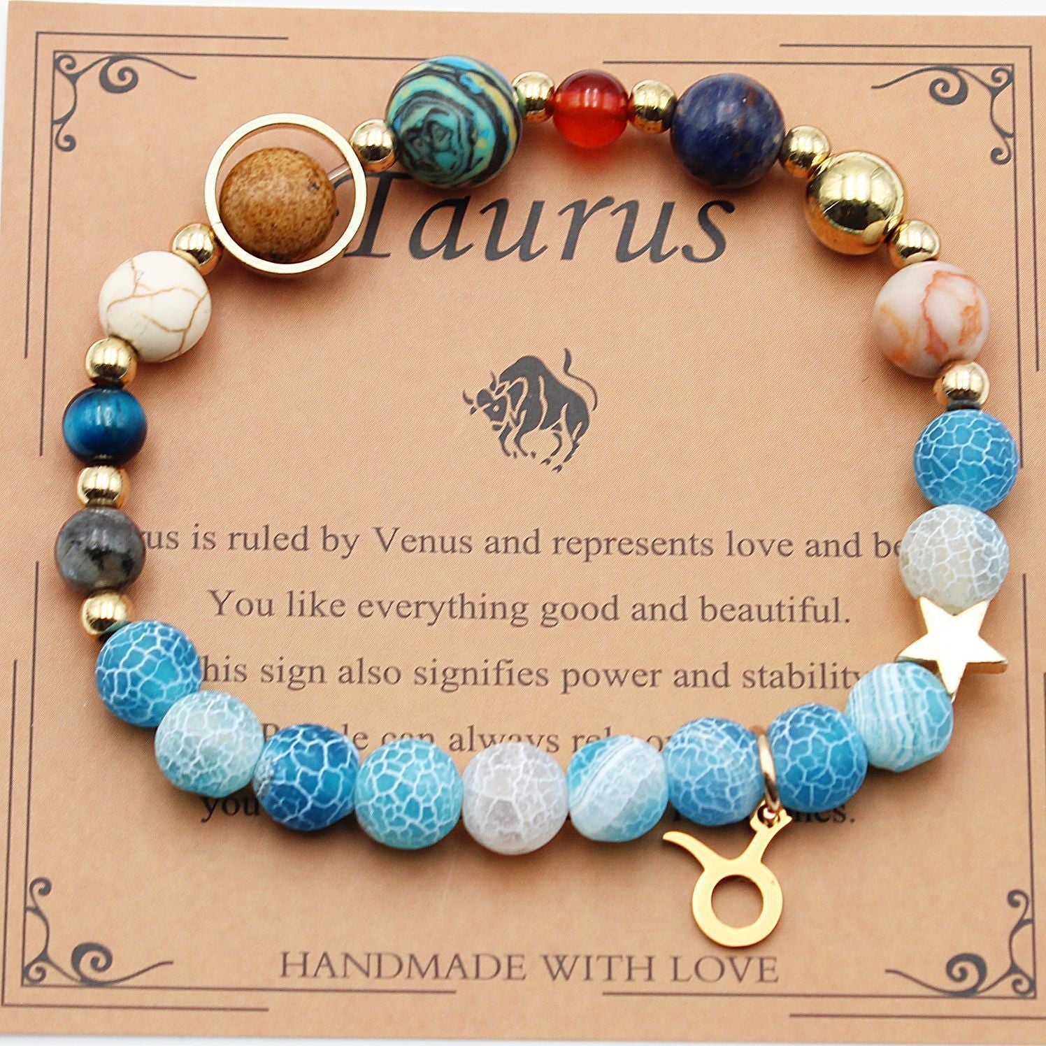 Twelve Constellations Natural Stone Bracelet Zodiac Edition