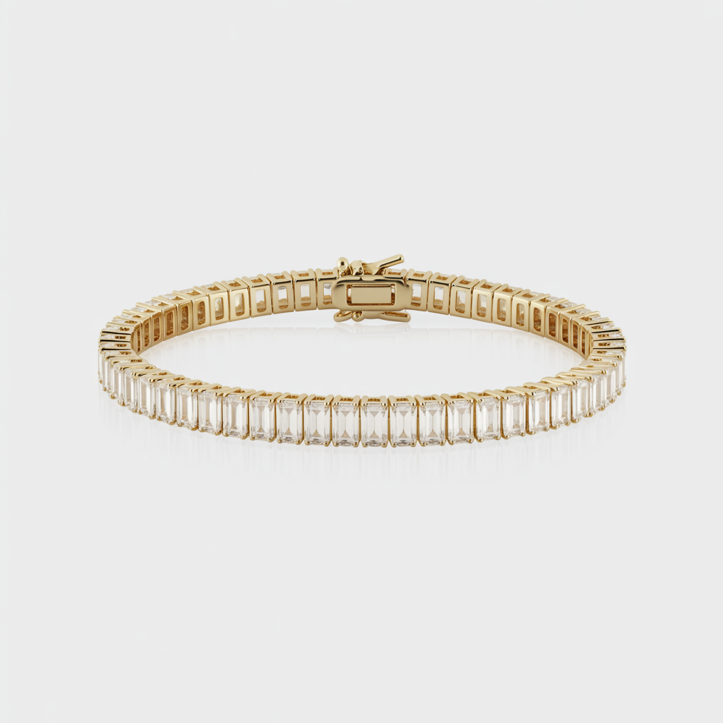Bold Lines, Brilliant Light Baguette Cut Tennis Bracelet