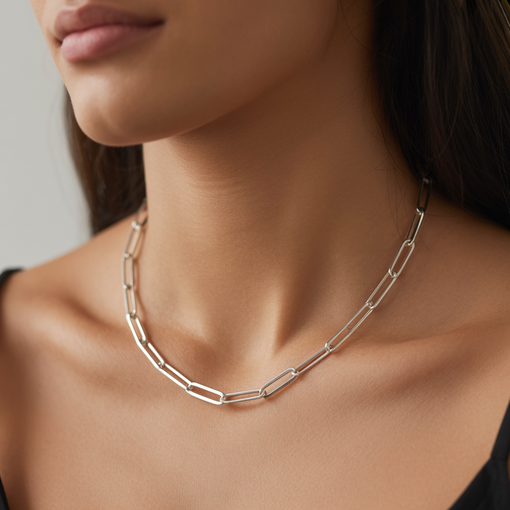 Modern Minimalism, Everyday Style Paperclip Chain Necklace