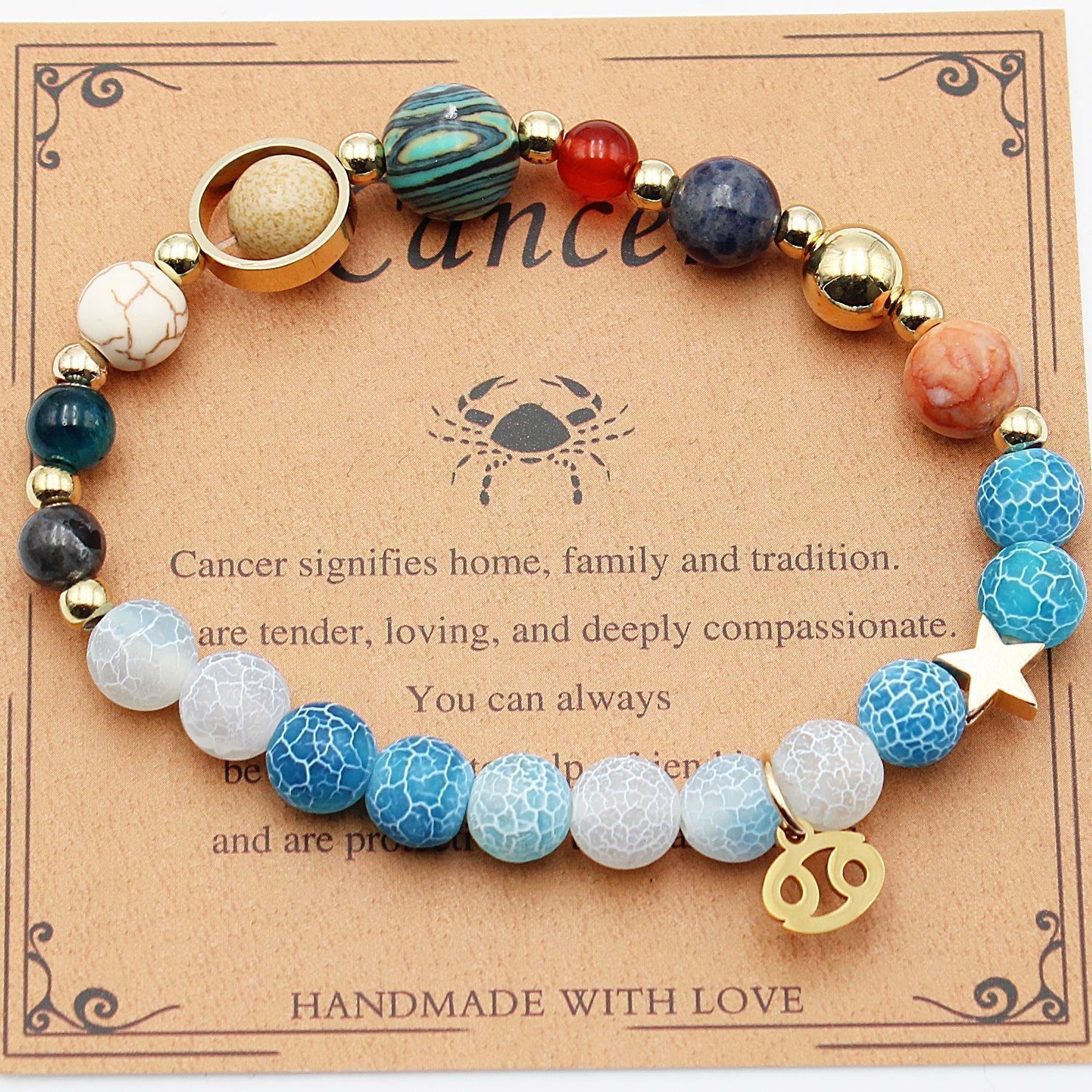 Twelve Constellations Natural Stone Bracelet Zodiac Edition