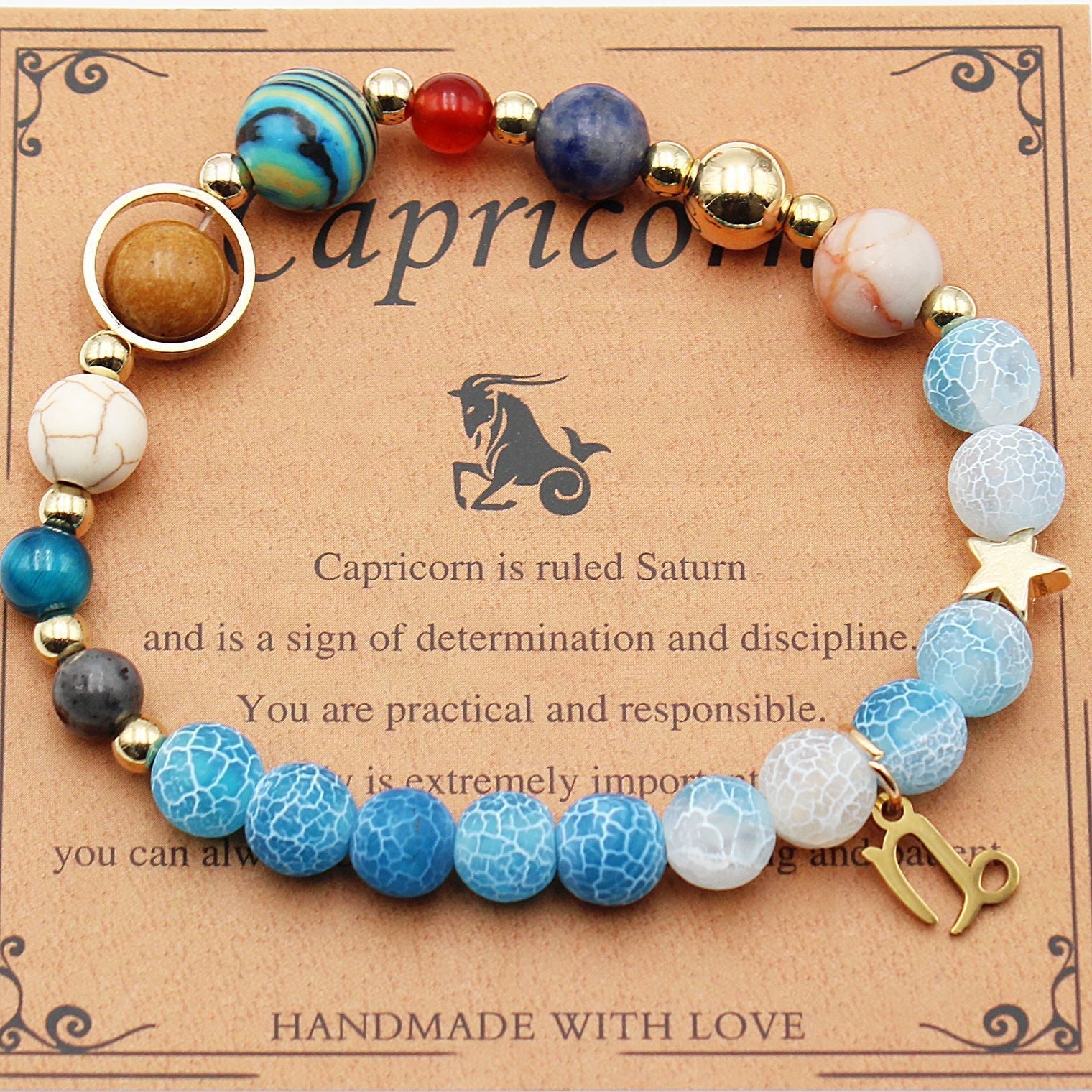 Twelve Constellations Natural Stone Bracelet Zodiac Edition