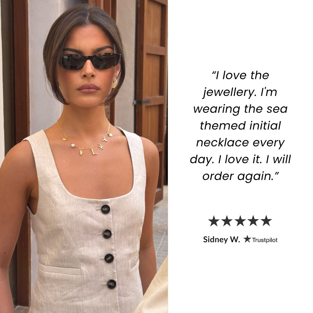 GOLD OCEAN LETTER NECKLACE