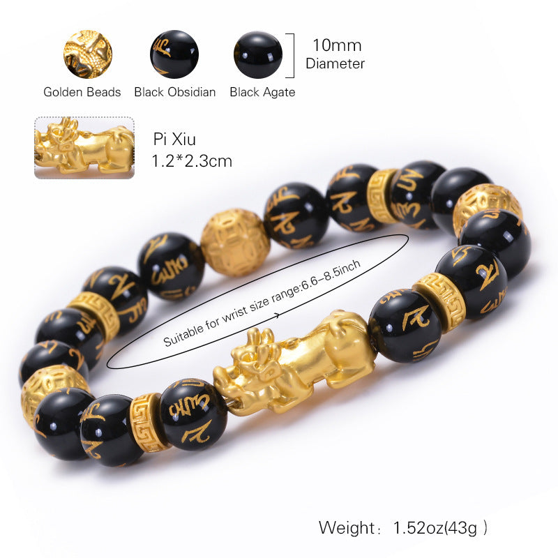 Black Agate Bracelet For Men Protection
