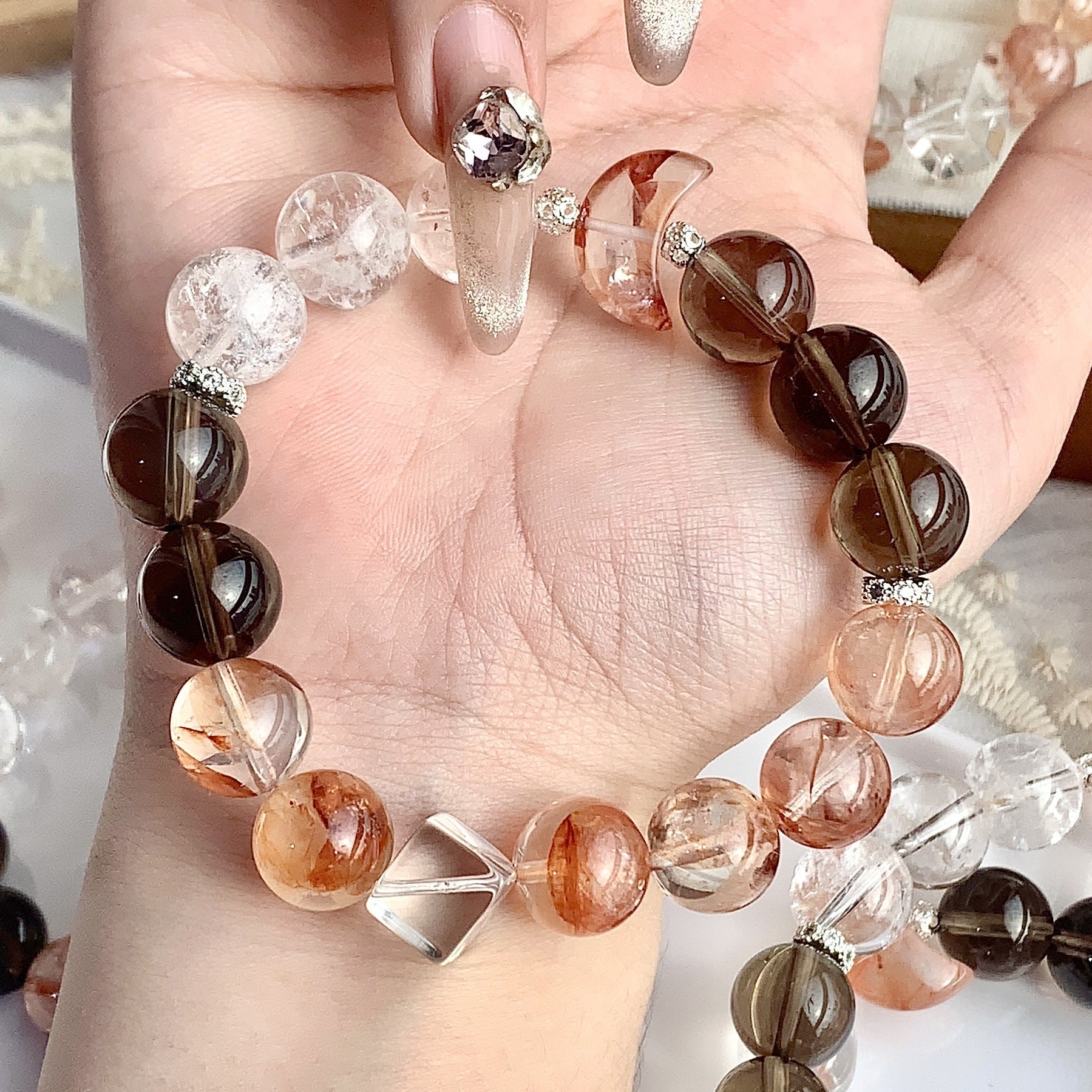 Natural White Crystal Healing Bracelet for Women