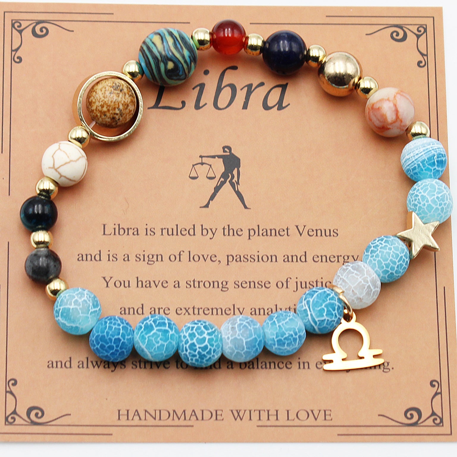 Twelve Constellations Natural Stone Bracelet Zodiac Edition