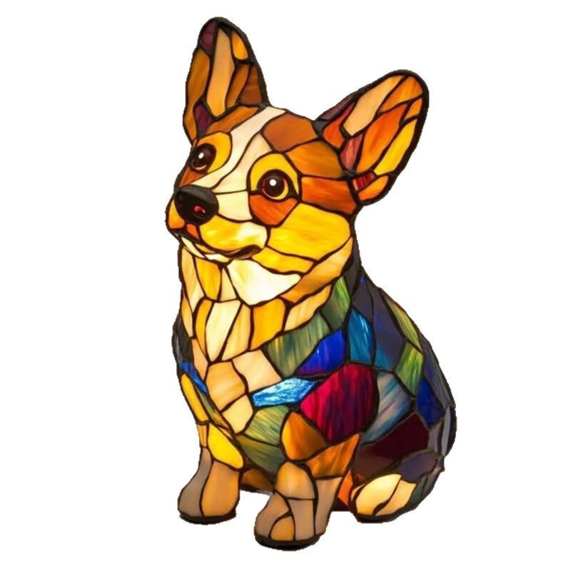 Colorful Dog Lamp Resin Decor By Tinkers - Positive Energy