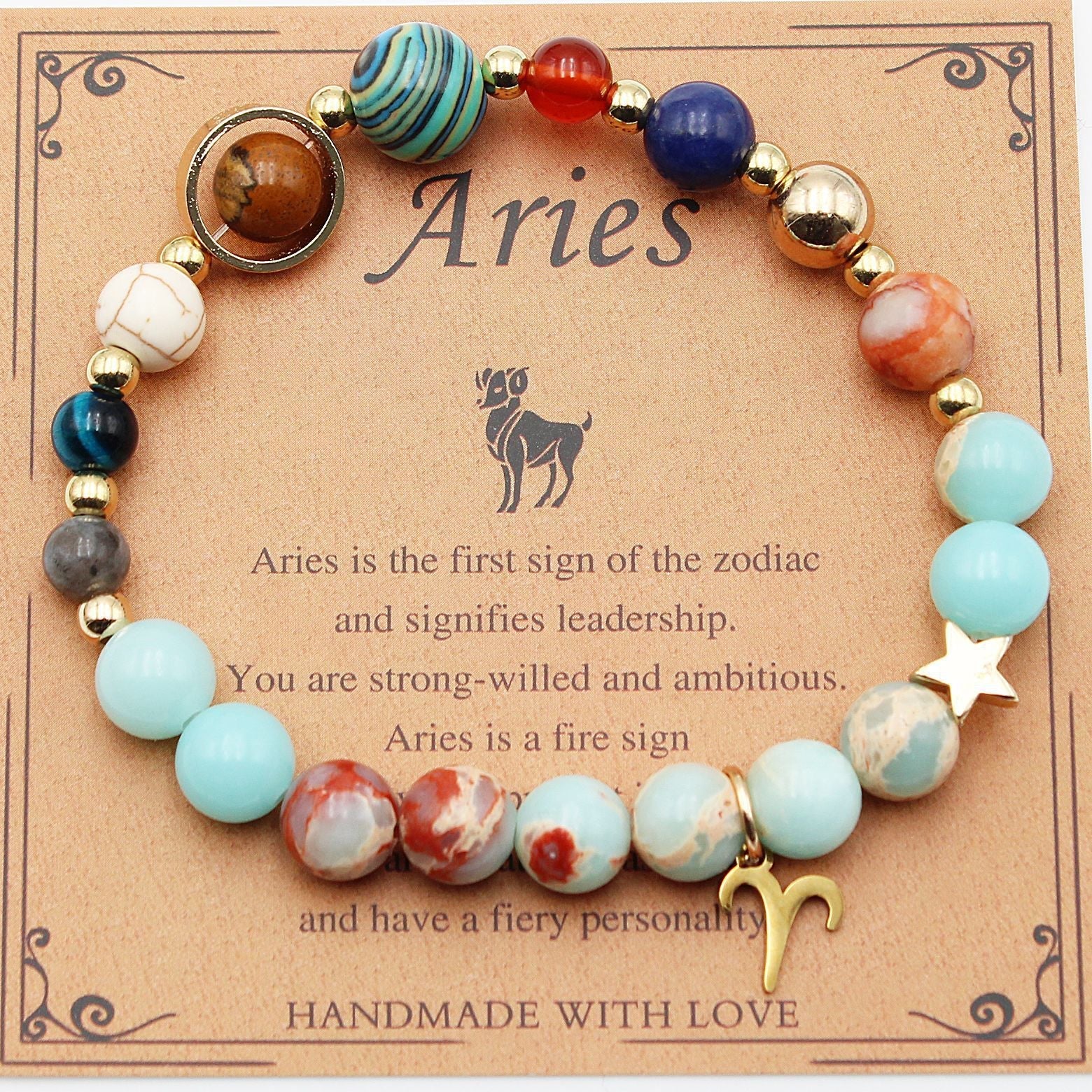 Twelve Constellations Natural Stone Bracelet Zodiac Edition