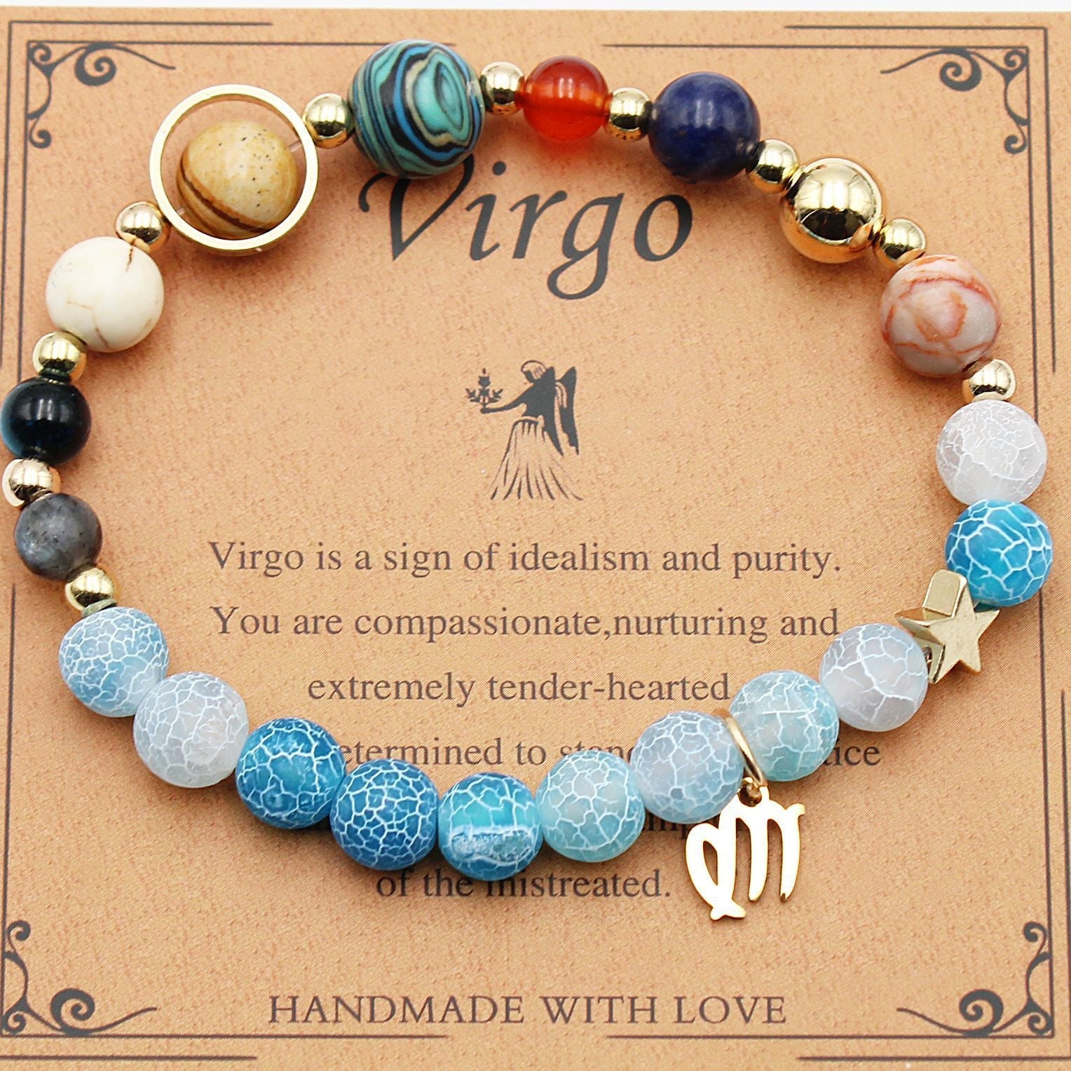 Twelve Constellations Natural Stone Bracelet Zodiac Edition