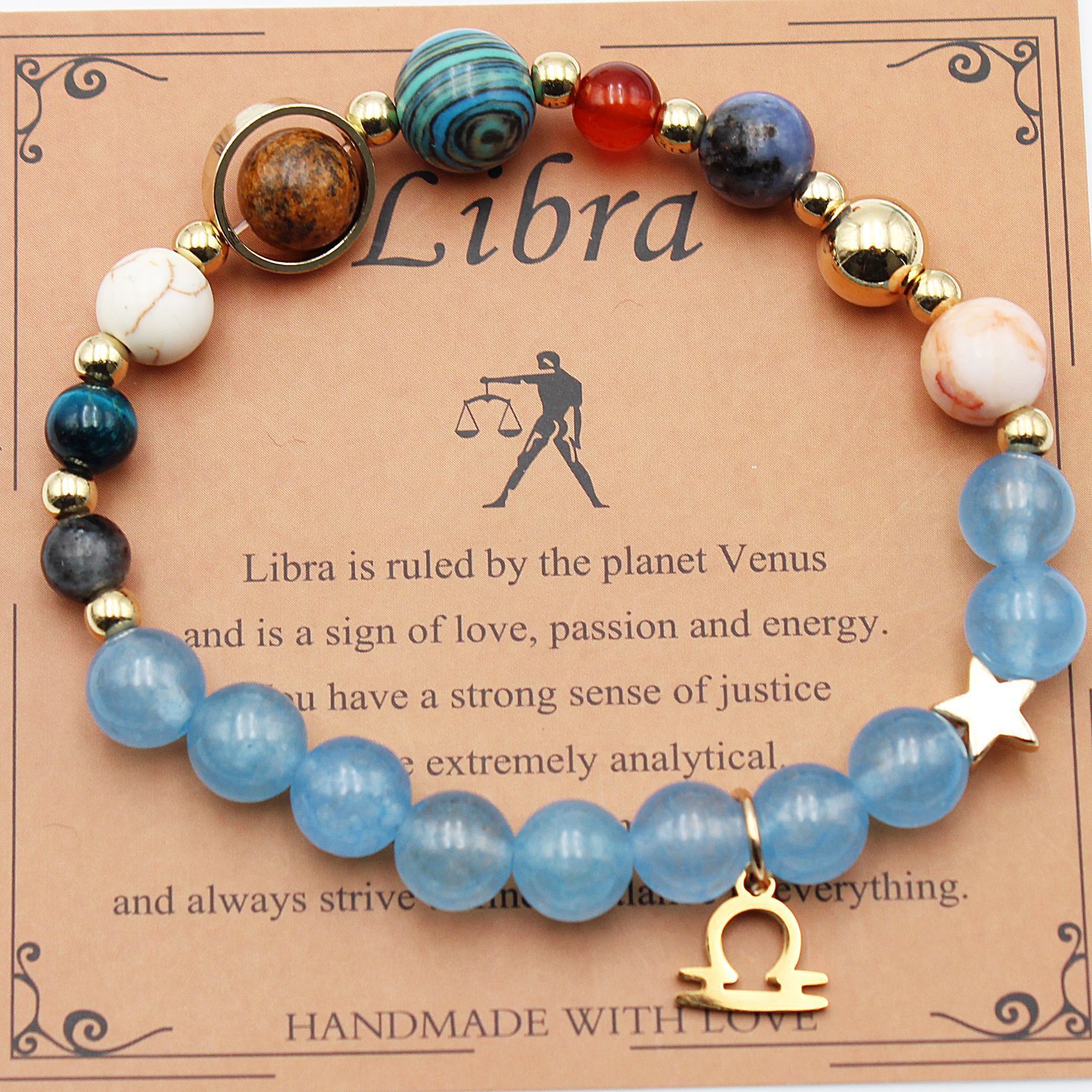 Twelve Constellations Natural Stone Bracelet Zodiac Edition