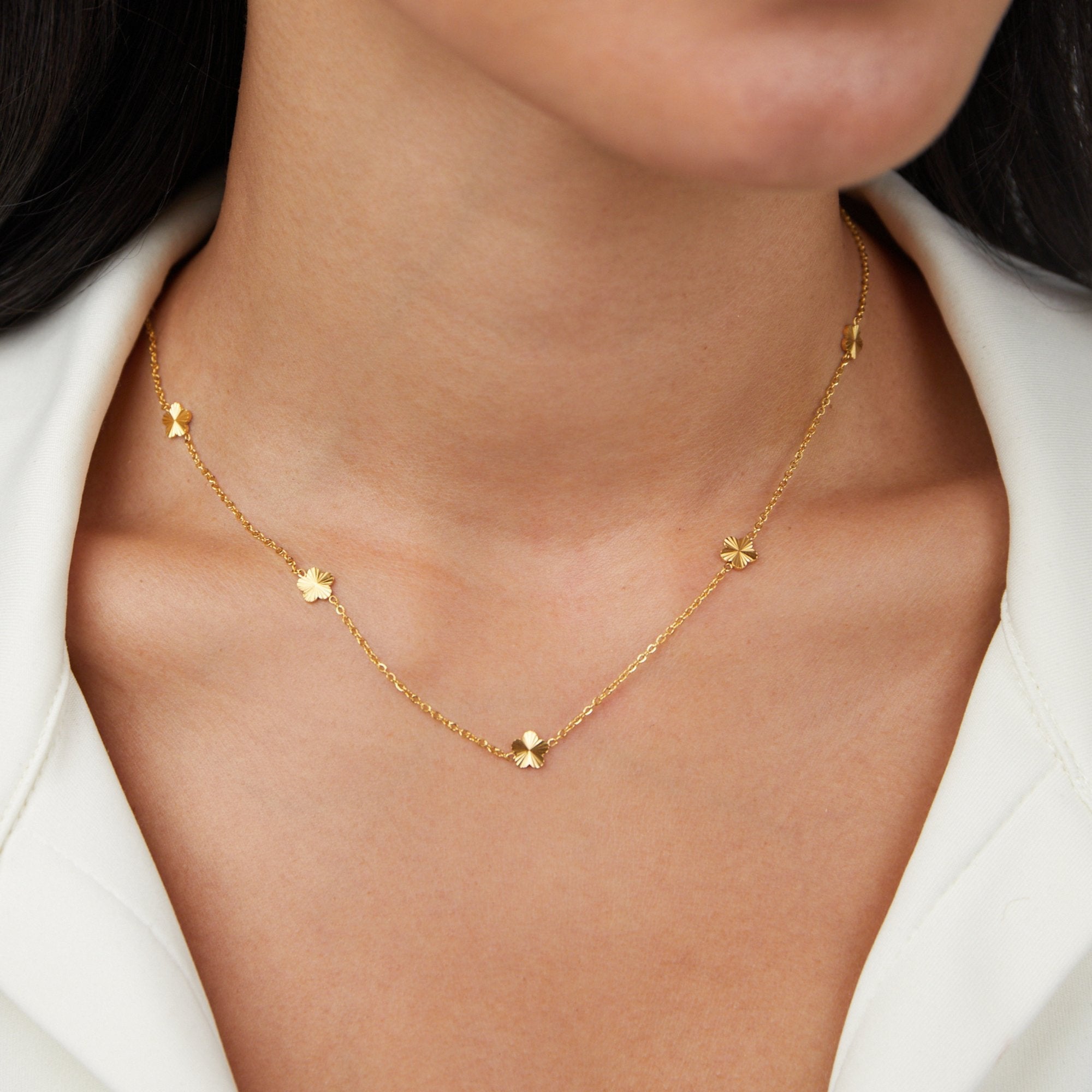 Flower Power Gold Chain Necklace