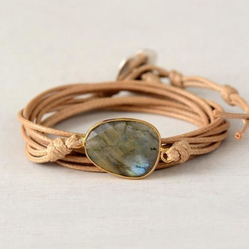 Handmade Natural Labradorite Gemstone Wrap Bracelet™