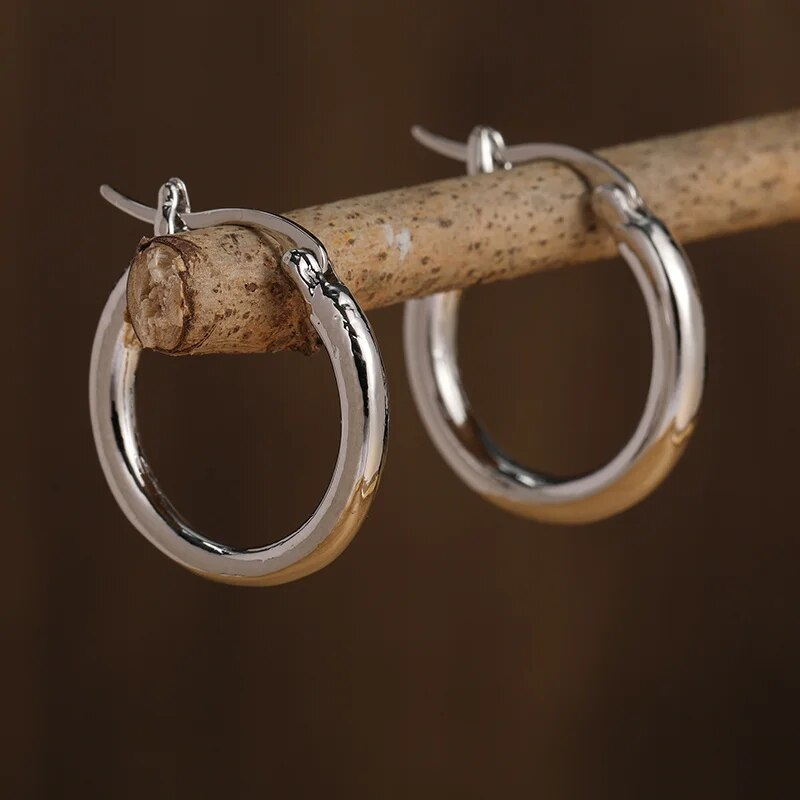 Vintage Gold and Silver Hoop Earrings