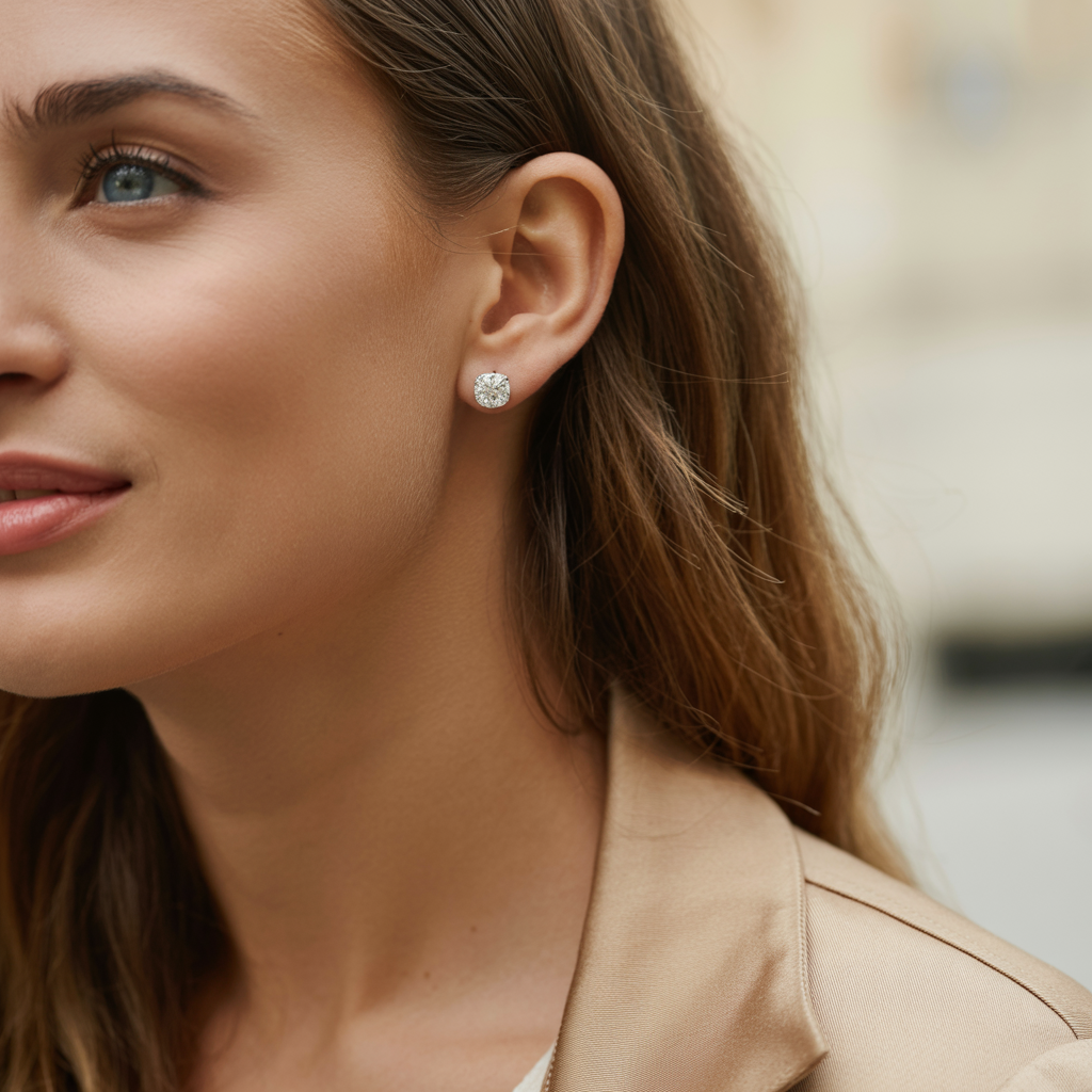 Pure Sparkle, Everyday Elegance Diamond-Style Stud Earrings