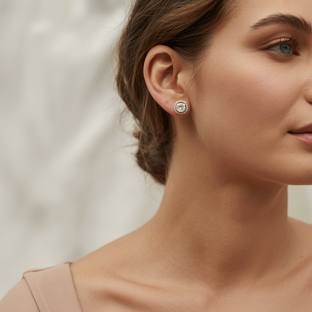 Maximum Sparkle, Timeless Glamour Halo Stud Earrings