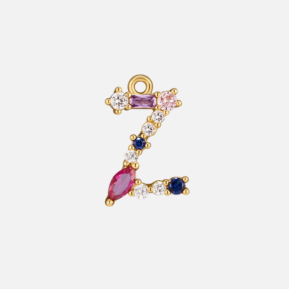 Mila Crystal Letter Charm Necklace