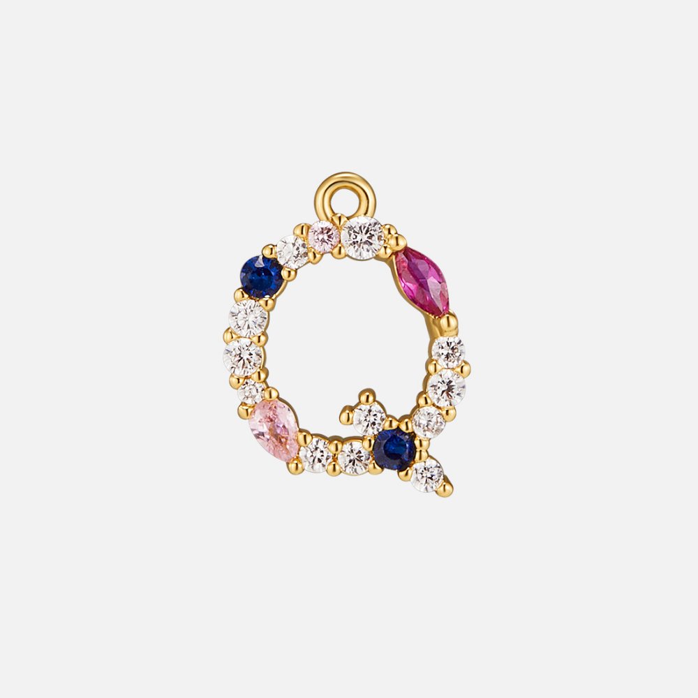 Mila Crystal Letter Charm Necklace